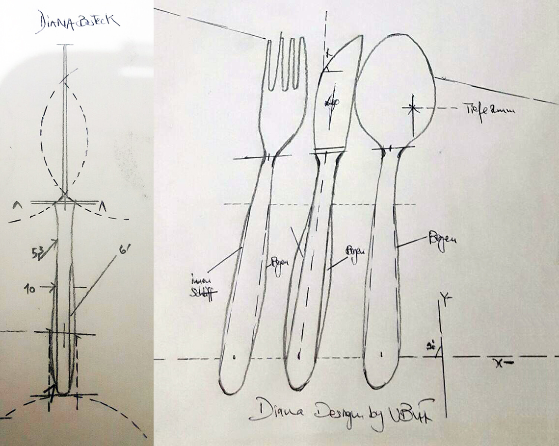 Design sketches of Diana